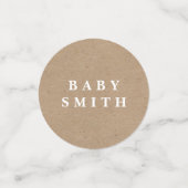 葉素朴と白ベビーシャワー紙吹雪 コンフェッティ (スモール正面)