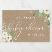 葉素朴と白ミニワきらめくインラベル スパークリングワインラベル (シングルラベル)