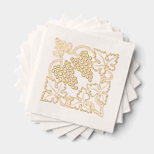 葉素朴の多い葡萄 箔ナプキン (インサイチュ (積み重ね))