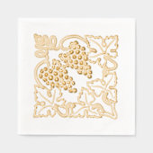 葉素朴の多い葡萄 箔ナプキン (正面)