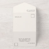 葉素朴の水彩模様結婚 オールインワン招待状 (外側)