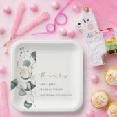 葉素朴の緑のユーカリの結婚葉 ペーパープレート (パーティー)