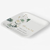 葉素朴の緑のユーカリの結婚葉 ペーパープレート (傾斜あり)