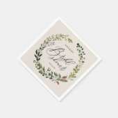 葉素朴リースブライダルシャワーパーティー スタンダードカクテルナプキン (角)