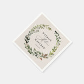 葉素朴リース秋冬の結婚式パーティー スタンダードカクテルナプキン (角)
