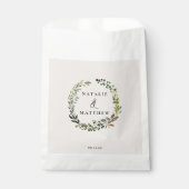 葉素朴リース秋冬の結婚式パーティー フェイバーバッグ (正面)