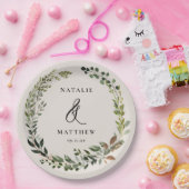 葉素朴リース秋冬の結婚式パーティー ペーパープレート (パーティー)