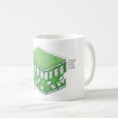 葉組織構造植物細胞図 コーヒーマグカップ (正面右)