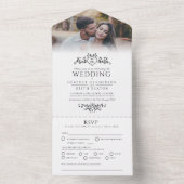 葉結婚線アートハートモノグラム オールインワン招待状 (内側)