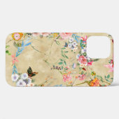 葉絵画花水彩継ぎ目無し  Case-Mate iPhoneケース (裏面 (横))