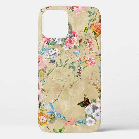 葉絵画花水彩継ぎ目無し  Case-Mate iPhoneケース (裏面)