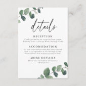 葉緑の優雅なウェディング詳細 エンクロージャーカード (正面)