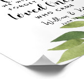 葉緑の葉のハートのゲストブック ウェディング ポスター (角)