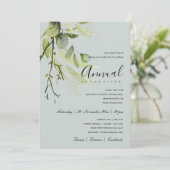 葉緑灰色の葉企業のパーティーイベント 招待状 (スタンド正面)