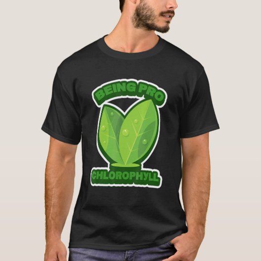葉緑素を中心とした植物のユーモア Tシャツ (正面)