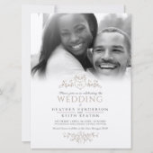 葉線芸術ハートモノグラム結婚タンの写真 招待状 (正面)