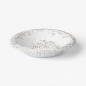 葉線芸術ハートモノグラム結婚タン ペーパーボウル (傾斜あり)