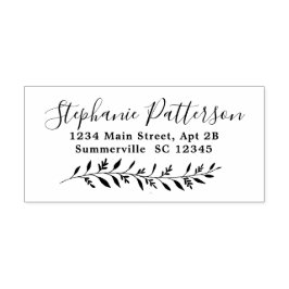 葉縁どエレガント差出人住所 ラバースタンプ