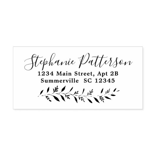 葉縁どエレガント差出人住所 ラバースタンプ (インプリント)