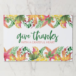 葉縁ど感謝祭紙ランチョンマット ペーパーパッド