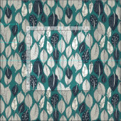 葉羽ティール（緑がかった色） ファブリック (タイル)