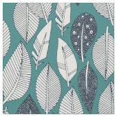 葉羽ティール（緑がかった色） ファブリック (クローズアップ)