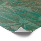 葉背グランジ紙 ポスター (角)