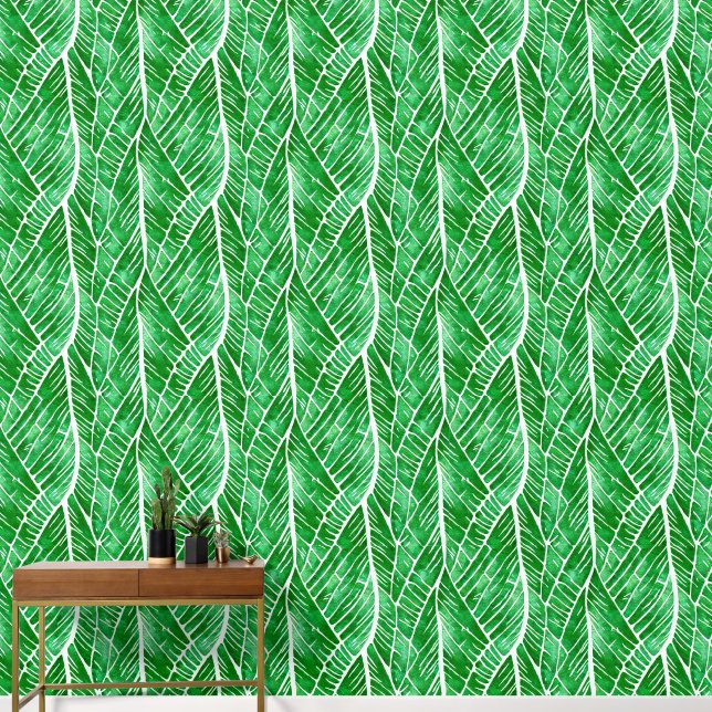 葉脈が変化した森抽象芸術水色 壁紙 (廊下)