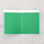 葉脈鮮やかと枝葉を持つ緑の葉 箔グリーティングカード (内側レイダウン)