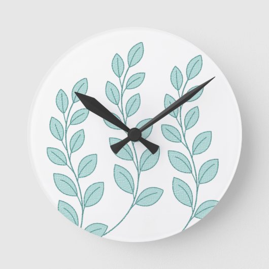 葉自然 ラウンド壁時計 (正面)