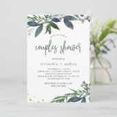 葉色の水色 |カップルのシャワー 招待状 (スタンド正面)