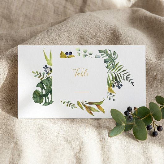 葉花と花のリース縁ど表 プレイスカード