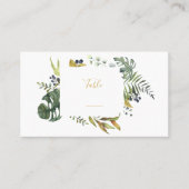 葉花と花のリース縁ど表 プレイスカード (正面)