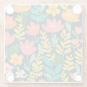 葉花カラフルデザイン ガラスコースター (裏面)