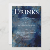 葉花ブーケブルー色彩の鮮やかスメニュー 招待状 (裏面)