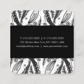 葉花水玉模様模様白黒 スクエア名刺 (裏面)