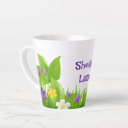 葉花 カフェラテマグ (左アングル)