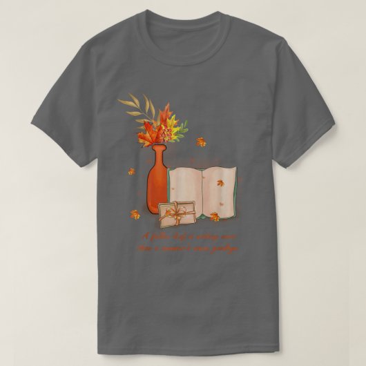 葉落ちた本紅葉 Tシャツ (デザイン正面)