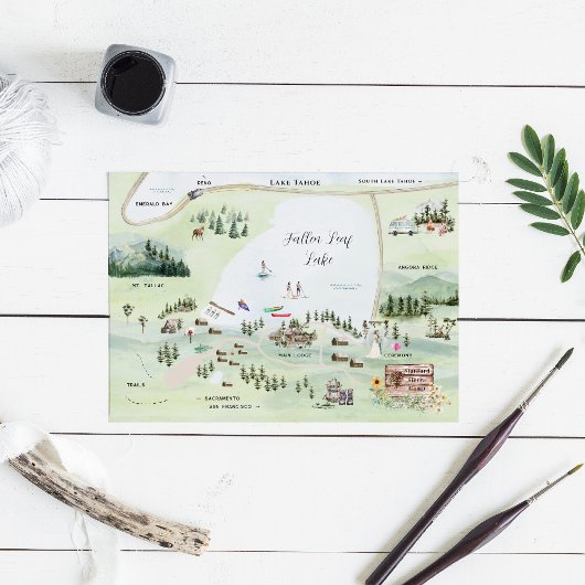 葉落ちた湖 |の結婚地図の日程 招待状