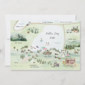 葉落ちた湖 |の結婚地図の日程 招待状 (正面)