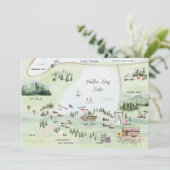 葉落ちた湖 |の結婚地図の日程 招待状 (スタンド正面)