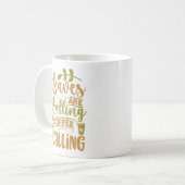 葉落ち中のコーヒーの電話 コーヒーマグカップ (正面左)