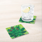 葉葉花・フローラ芸術絵画の スクエアペーパーコースター (インサイチュ)