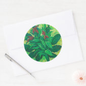 葉葉花・フローラ芸術絵画の ラウンドシール (封筒)