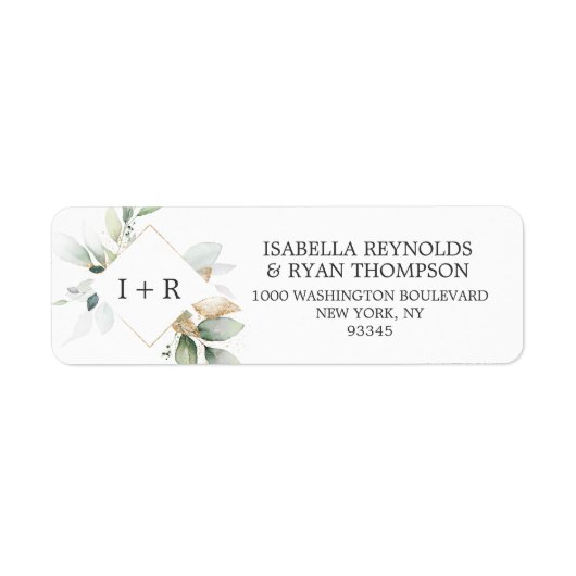 葉葉金ゴールド水結婚色の戻り ラベル (正面)