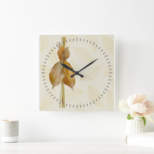 葉製品 スクエア壁時計 (ホーム)