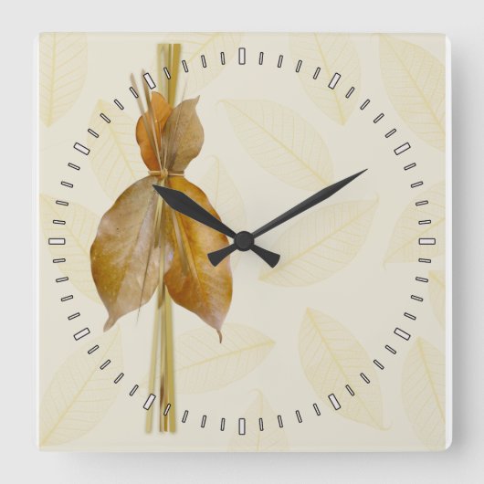 葉製品 スクエア壁時計 (正面)