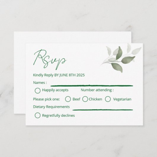 葉詳細 出欠カード (正面/裏面)