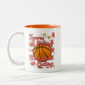 葉転落バスケットボールコールレトロ秋 ツートーンマグカップ (左)