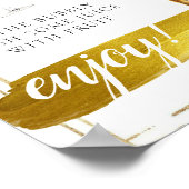 葉金ゴールドエレガントブライダルブルンチミモサバー標識 ポスター (角)